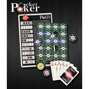 Походный набор для покера Pocket Poker на 120 фишек с номиналом