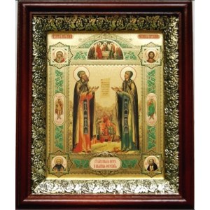 Петр и Феврония (19х22), темный киот