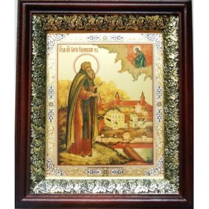 Сергий Радонежский (19х22), темный киот