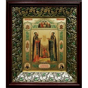 Петр и Феврония (21х24), киот со стразами