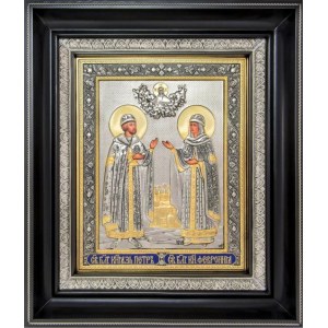 Петр и Феврония Муромские (27х31), серебро