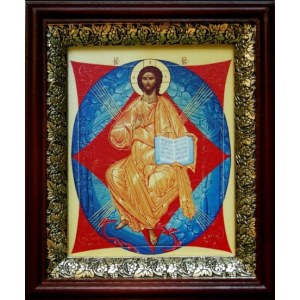 Спас в силах (19х22), темный киот