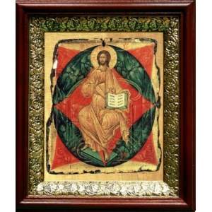 Спас в силах (19х22), темный киот