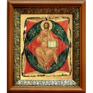 Спас в силах (19х22), светлый киот