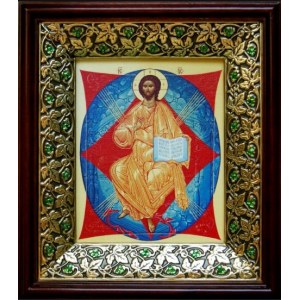 Спас в силах (21х24), киот со стразами