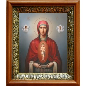 Албазинская икона БМ (19х22), светлый киот