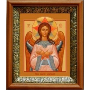 Спас Благое Молчание (19х22), светлый киот