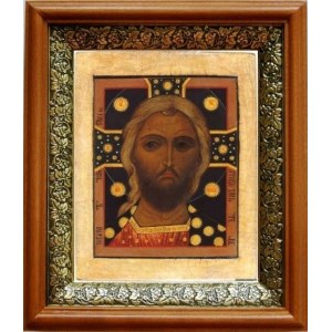 Спас Златые Власы (19х22), светлый киот
