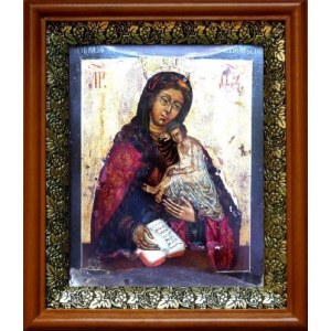 Воргольская икона БМ (19х22), светлый киот