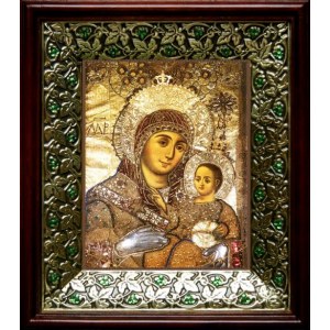 Вифлеемская икона БМ (21х24), киот со стразами