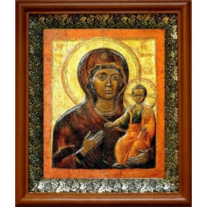 Влахернская икона БМ (19х22), темный киот