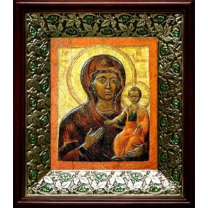 Влахернская икона БМ (21х24), киот со стразами