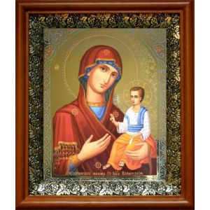 Волынская икона БМ (19х22), светлый киот