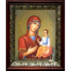 Волынская икона БМ (19х22), темный киот