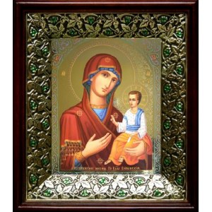 Волынская икона БМ (21х24), киот со стразами