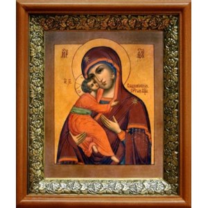 Владимирская икона БМ (19х22), светлый киот