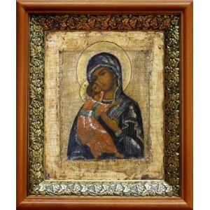 Владимирская икона БМ (19х22), светлый киот