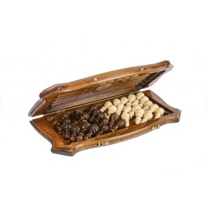 Шахматы-нарды с плетёнкой с авторским оформлением