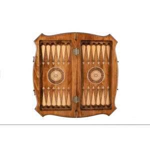 Шахматы-нарды с плетёнкой с авторским оформлением