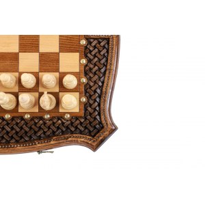 Шахматы-нарды с плетёнкой с авторским оформлением