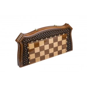 Шахматы-нарды с плетёнкой с авторским оформлением