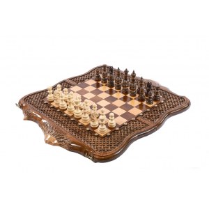 Шахматы-нарды с плетёнкой с авторским контуром Арарата