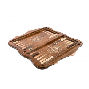 Шахматы-нарды с плетёнкой с авторским контуром Арарата