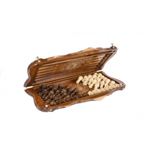 Шахматы-нарды с плетёнкой с авторским контуром Арарата