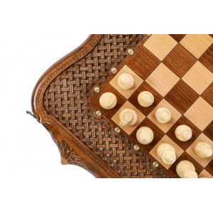 Шахматы-нарды с плетёнкой с авторским контуром Арарата