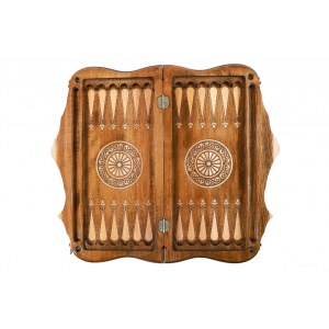 Шахматы-нарды с плетёнкой с авторским контуром Арарата