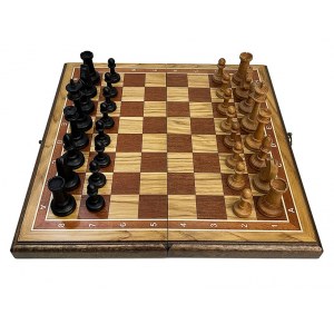 Шахматы Ход Корля махагон 45 с классическими фигурами из бука