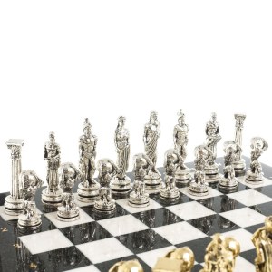  Шахматы "Греция" доска 44х44 см камень мрамор
