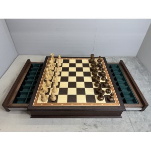 Шахматный ларец подарочный с фигурами из дуба