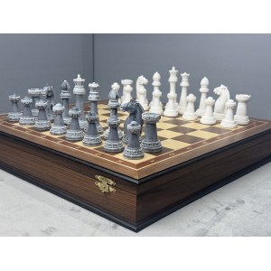 Шахматы подарочные в ларце с фигурами из мрамора