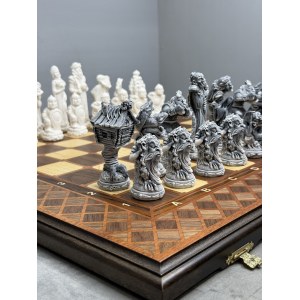 Шахматы 3 в 1 подарочные с фигурами Сказки