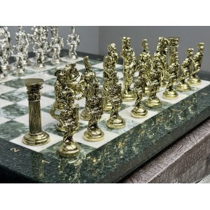 Шахматы из камня подарочные "Римское сражение"